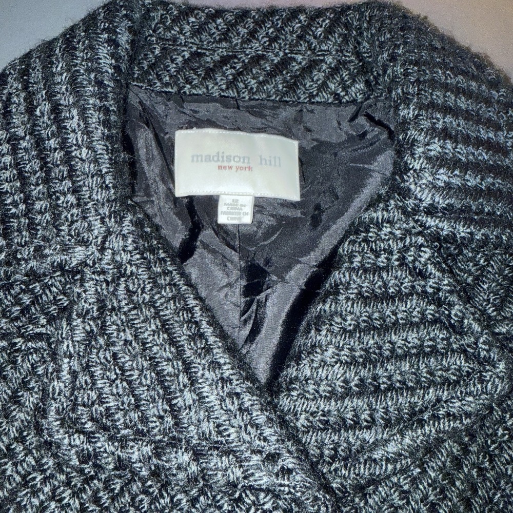 Madison‎ Hill NY Waist Length Blazer Black Sz 12 Acrylic/Wool Blend Cottagecore - Picture 2 of 12